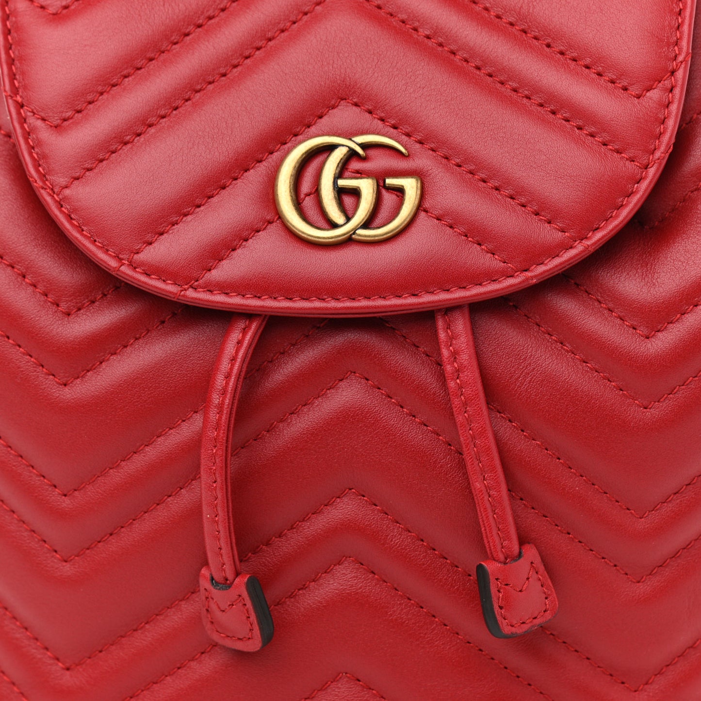 Calfskin Matelasse GG Marmont Flap Backpack Hibiscus Red