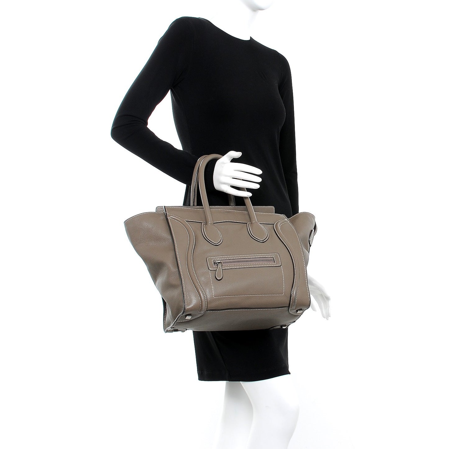 Drummed Calfskin Mini Luggage Souris