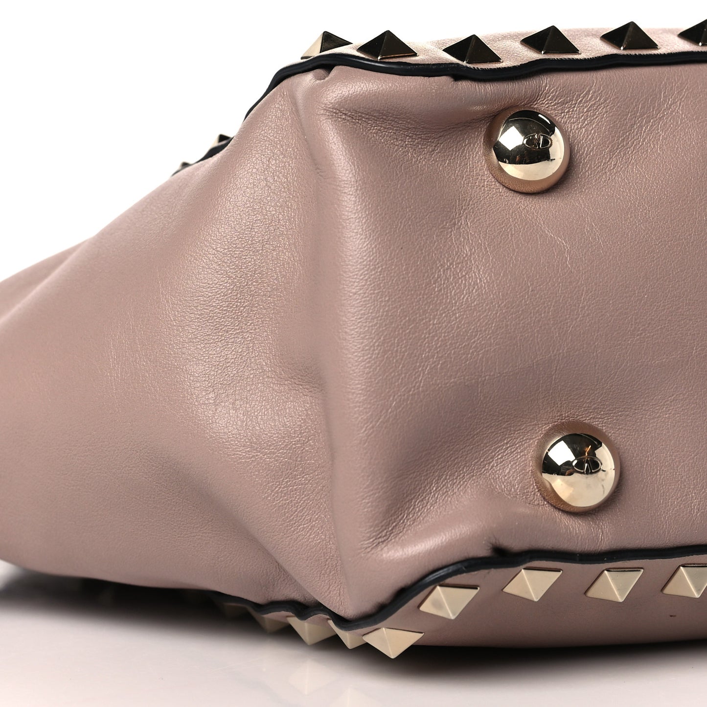 Vitello Mini Rockstud Tote Poudre