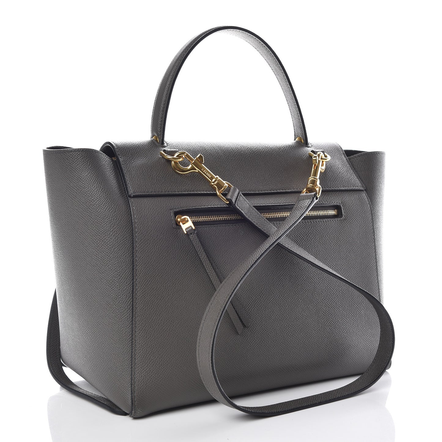 Grained Calfskin Mini Belt Bag Grey