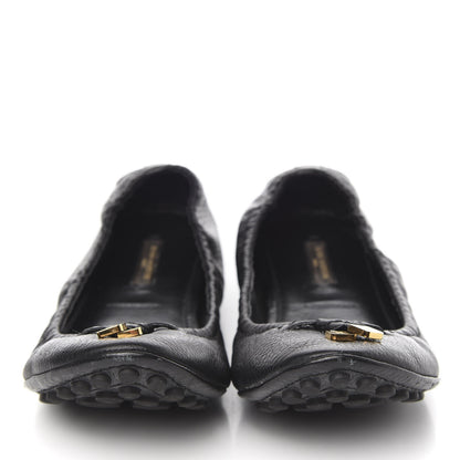 Louis Vuitton Calfskin Lemon Ballerina Flats 40 Black 2 of 9