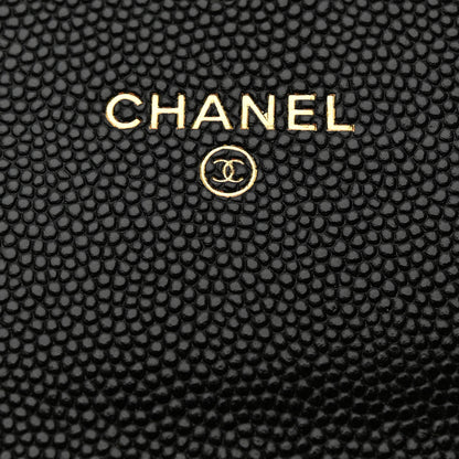 Chanel Caviar Metal Perforated Quilted CC Flap Wallet Black 6 of 8