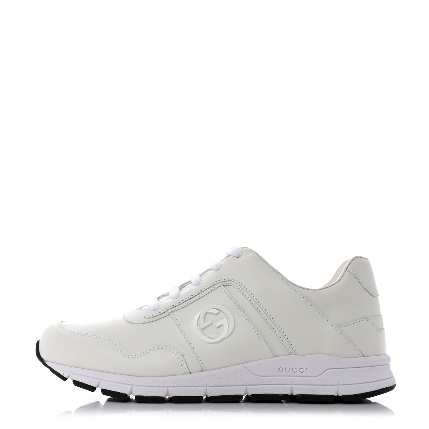 Calfskin Womens Interlocking G Sneakers 37.5 White