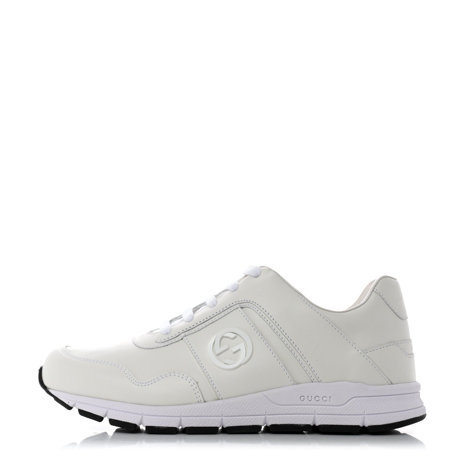 Gucci Calfskin Womens Interlocking G Sneakers 37.5 White 1 of 9