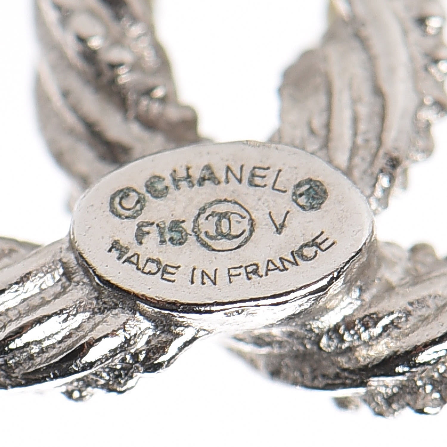 Chanel Crystal Twisted CC Earrings Silver 4 of 5