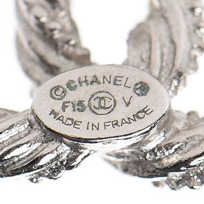 Chanel Crystal Twisted CC Earrings Silver 4 of 5