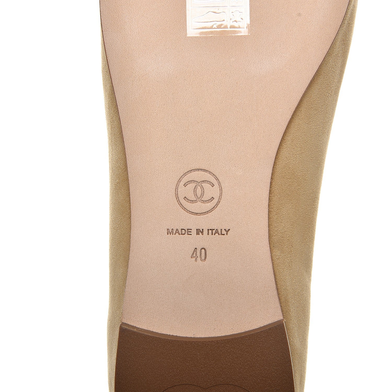 Chanel Kid Suede CC Flats 40 Beige 6 of 9