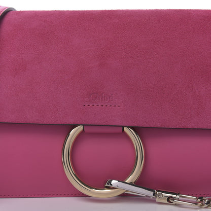 Chloe Suede Calfskin Small Faye Shoulder Bag Fuchsia Rose 9 of 9