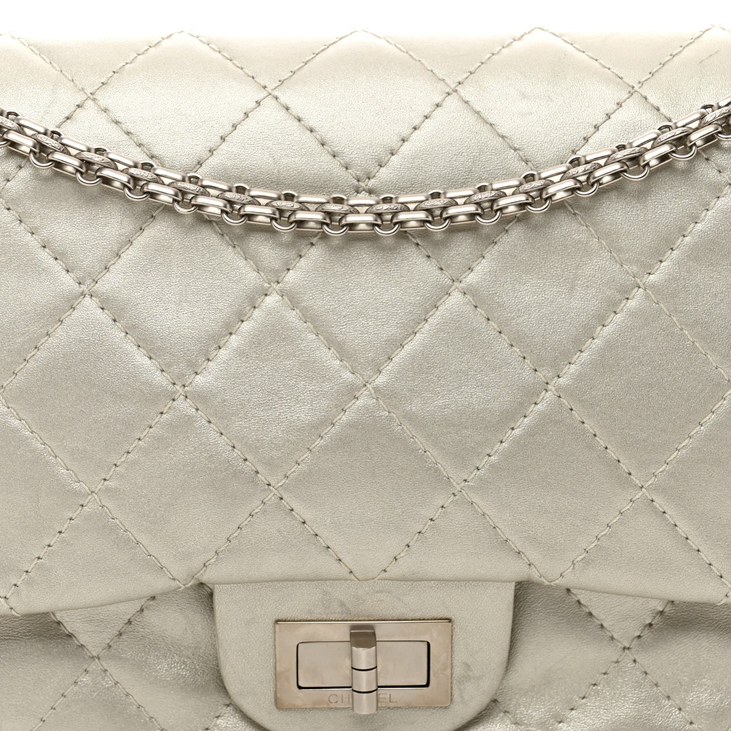 Metallic Lambskin Quilted 2.55 Reissue 226 Flap Pale Gold