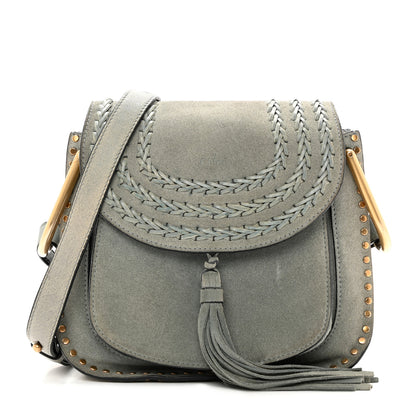 Chloe Suede Calfskin Braided Small Hudson Shoulder Bag Blue 1 of 15