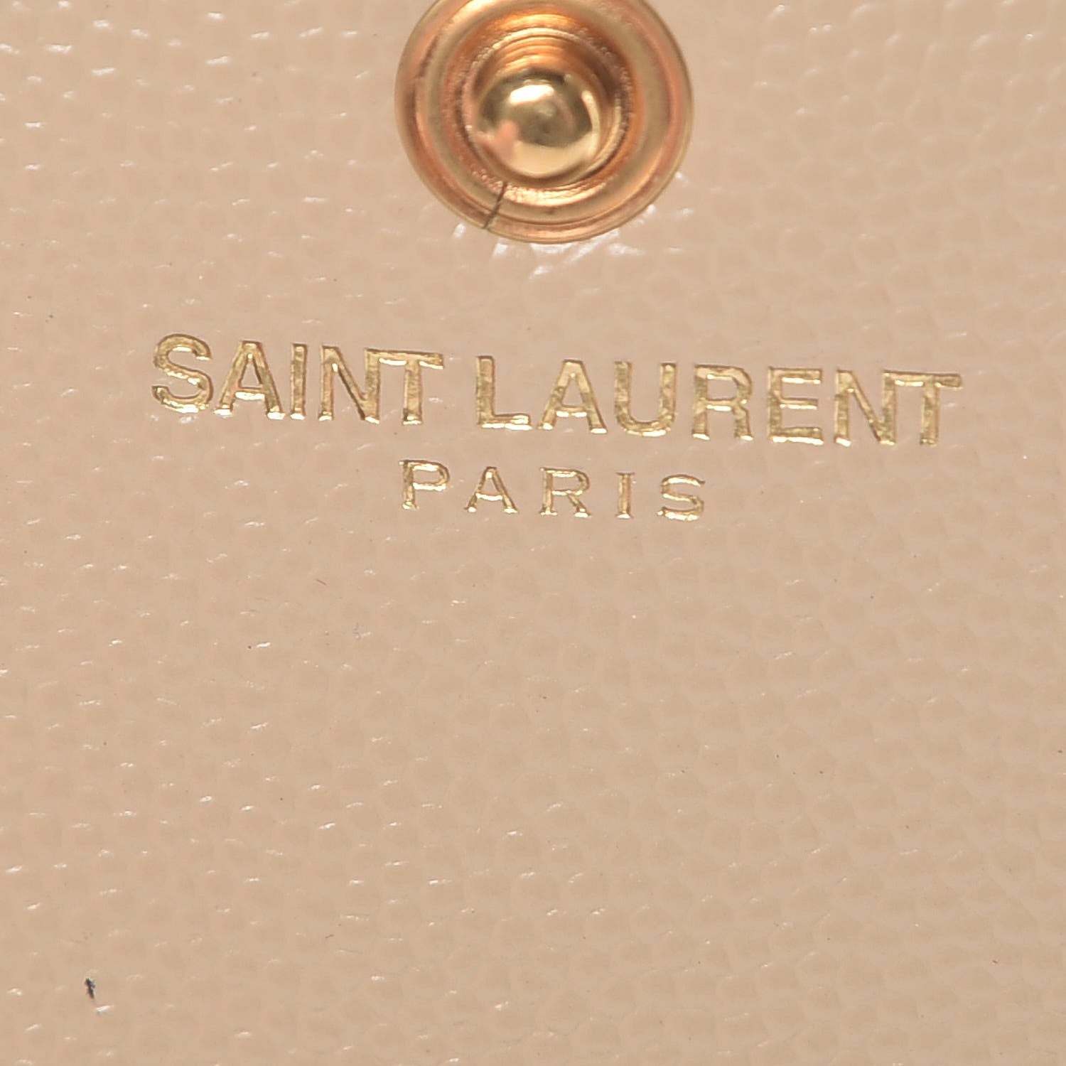 Saint Laurent Grain De Poudre Matelasse Chevron Monogram Chain Wallet Deep Beige 6 of 9