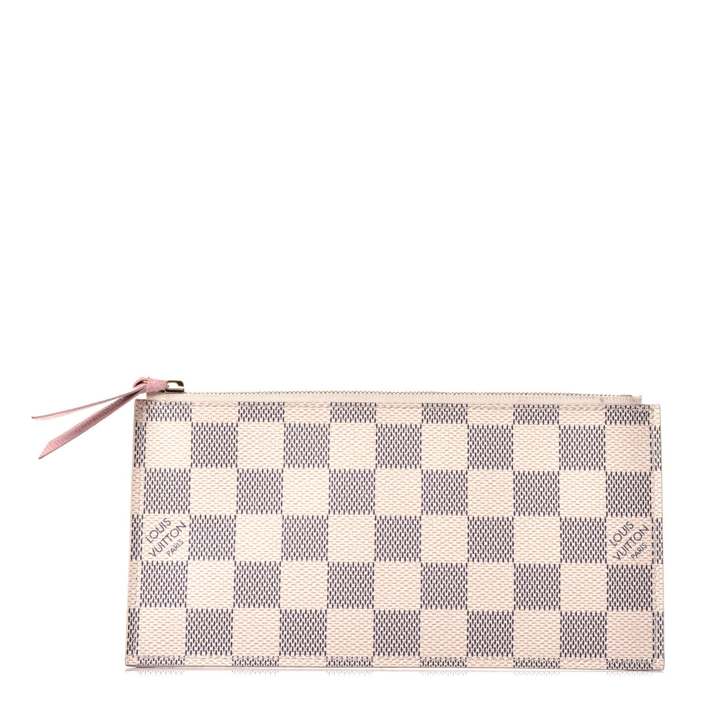 Damier Azur Felicie Chain Wallet Zippered Insert Rose Ballerine