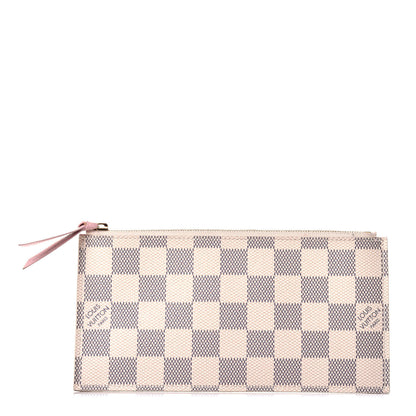 Louis Vuitton Damier Azur Felicie Chain Wallet Zippered Insert Rose Ballerine 1 of 8
