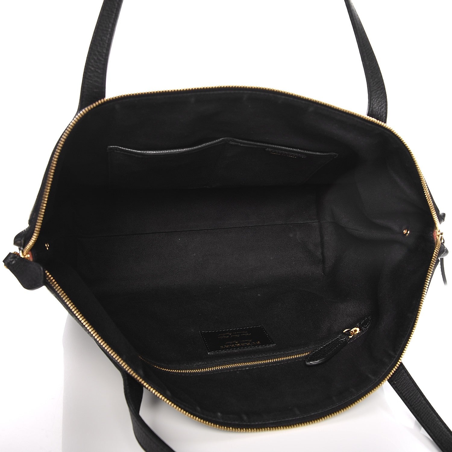 Burberry Derby Calfskin House Check Medium Welburn Tote Black 5 of 14