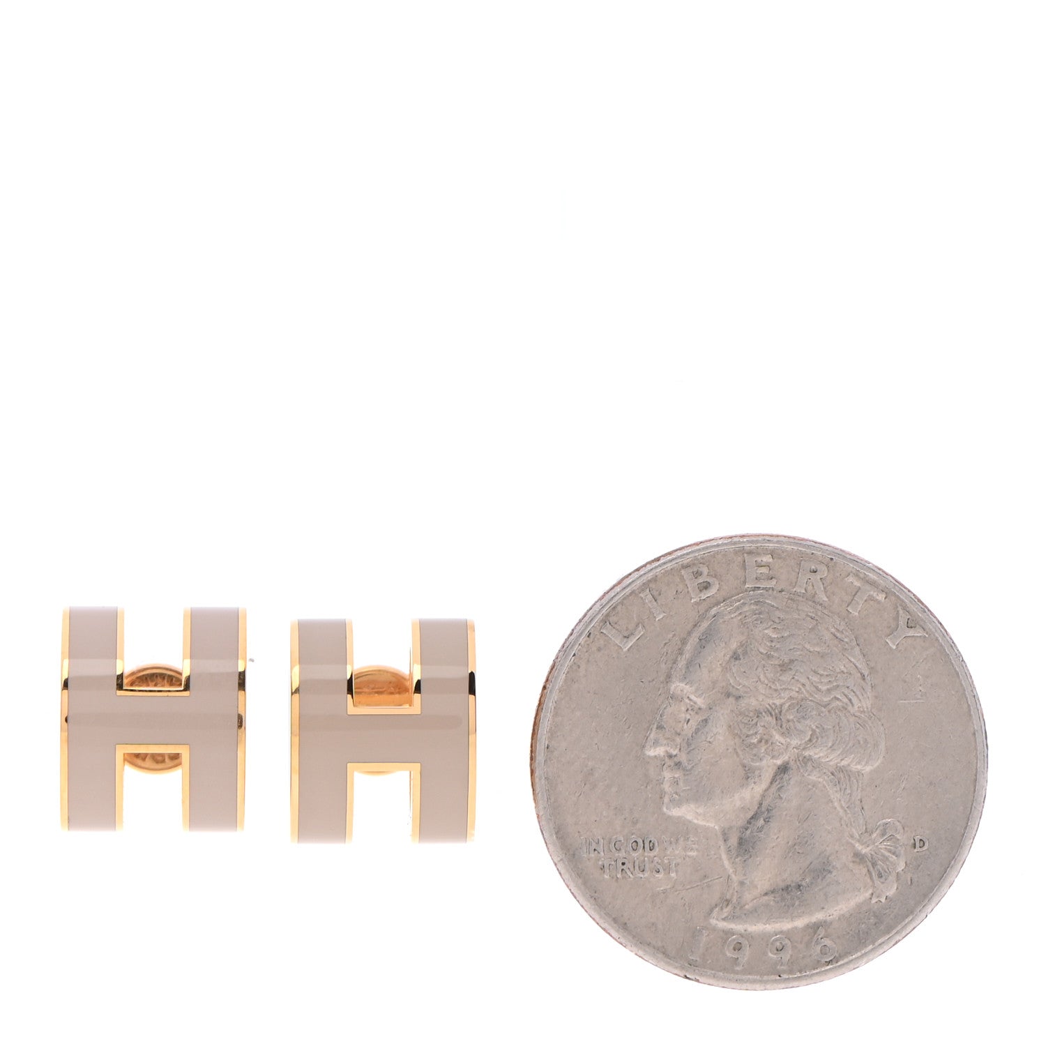 Hermes Gold Lacquered Pop H Earrings Marron Glace 2 of 7