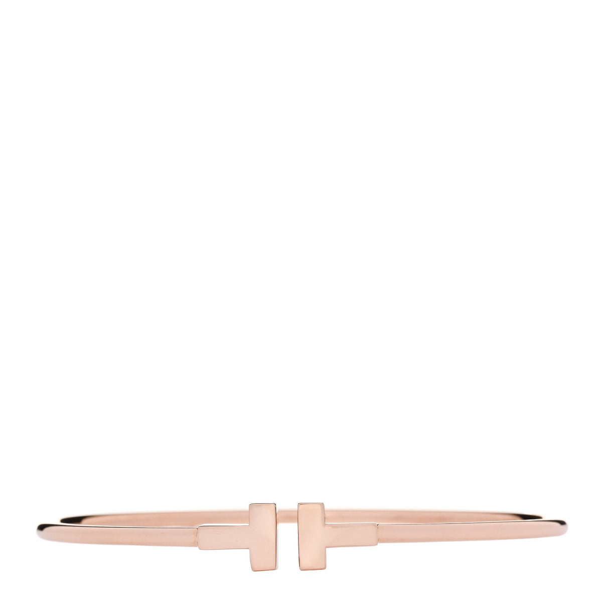 Tiffany 18K Rose Gold Narrow T Wire Bracelet 1 of 4