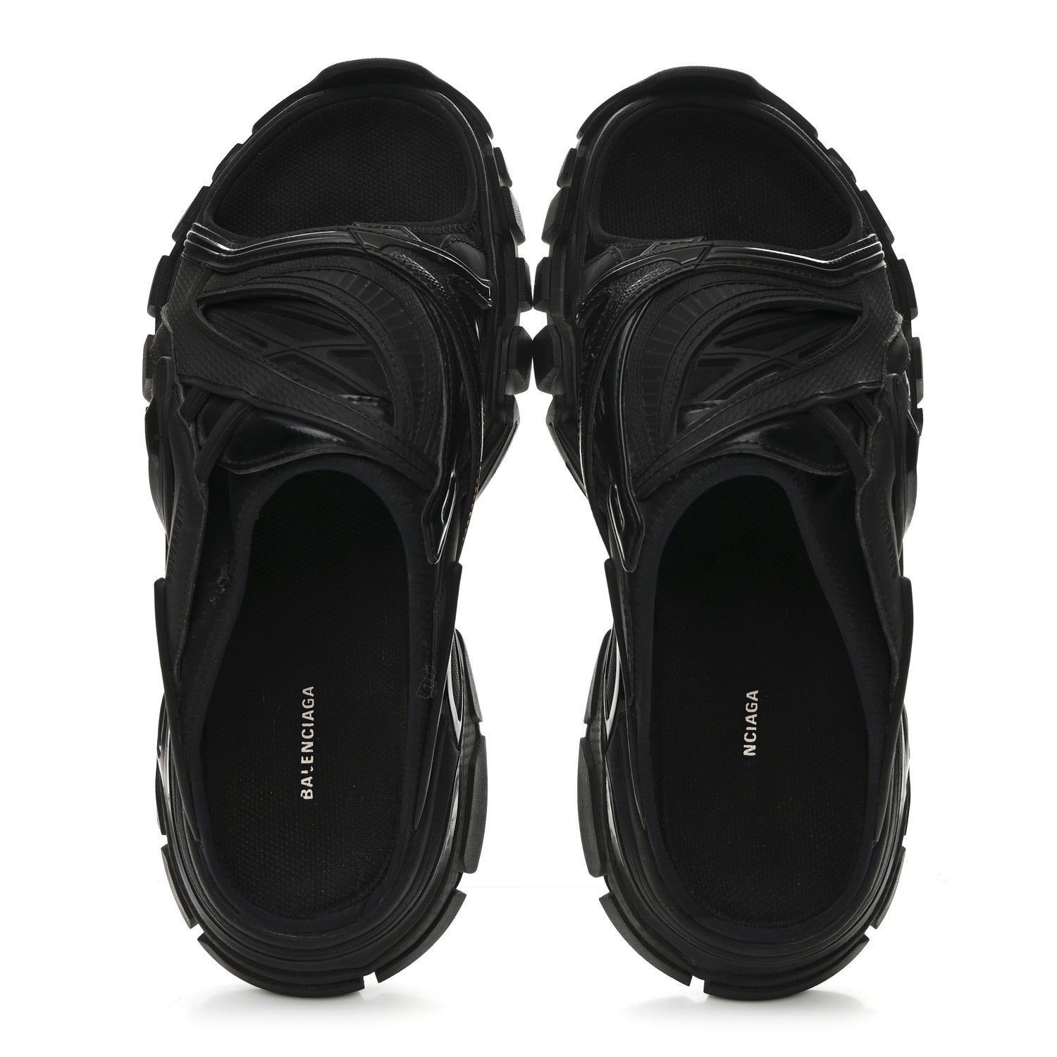 Balenciaga Rubber Track Slide Sandals 41 Black 2 of 9