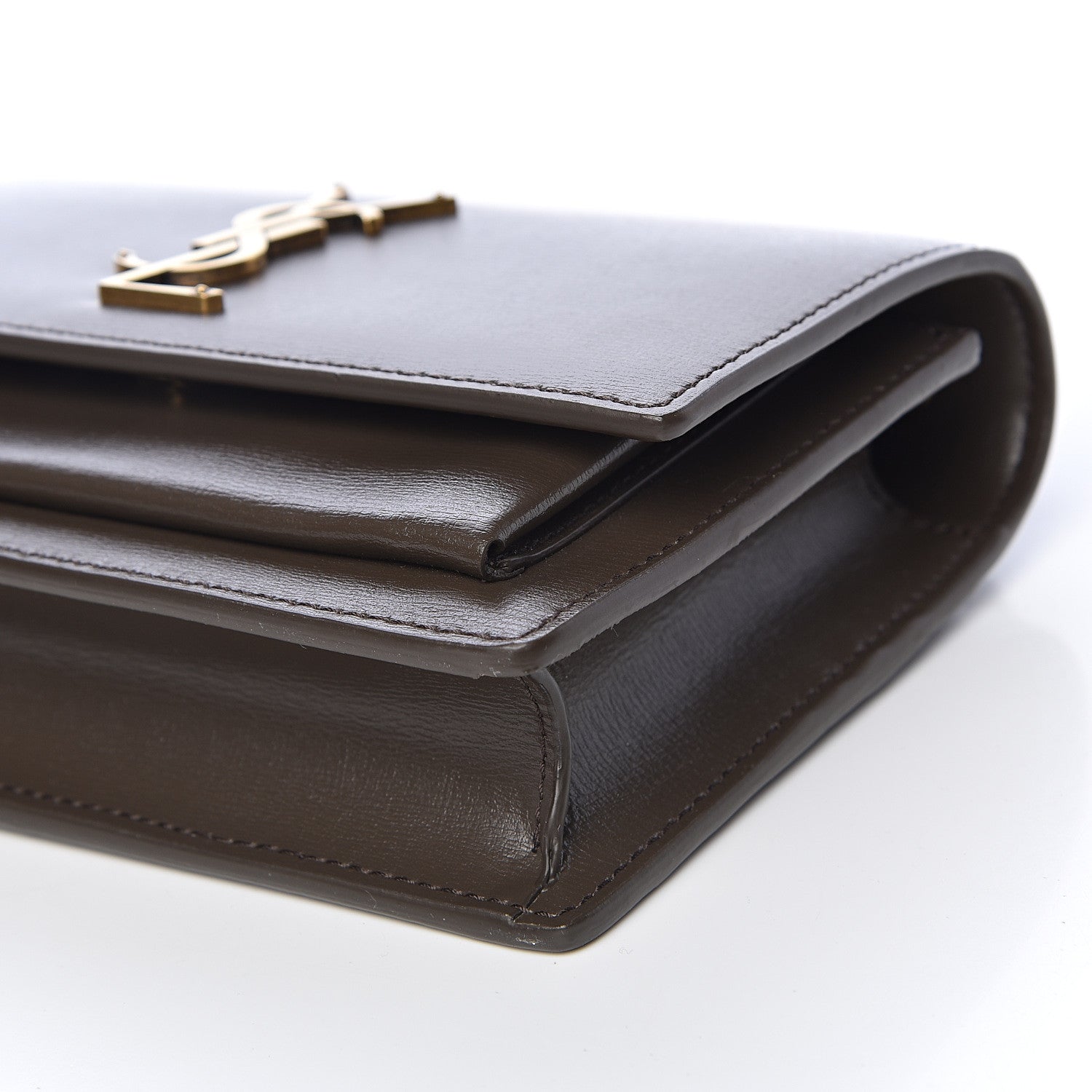 Saint Laurent Calfskin Monogram Sunset Chain Wallet Kaki Fonce 9 of 10