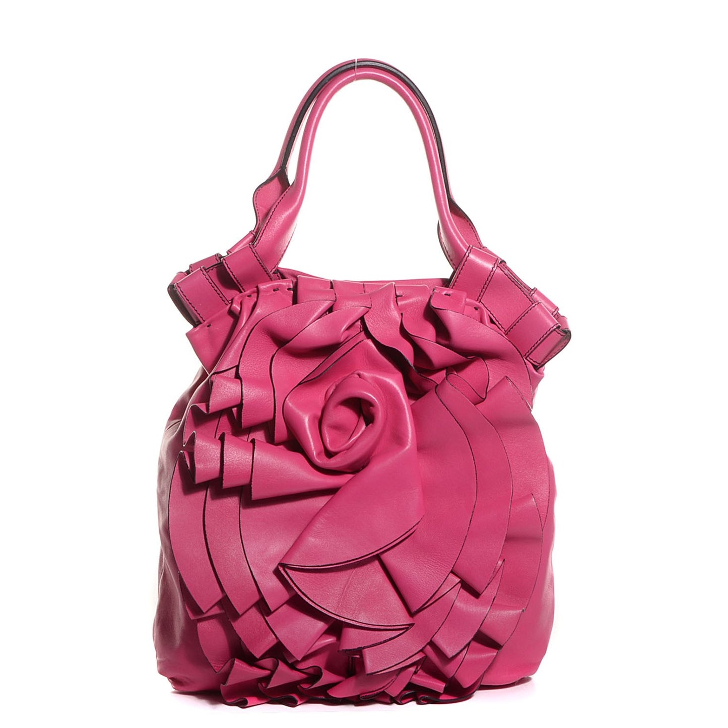 Nappa Raised Rose Vertigo Tote Fuchsia