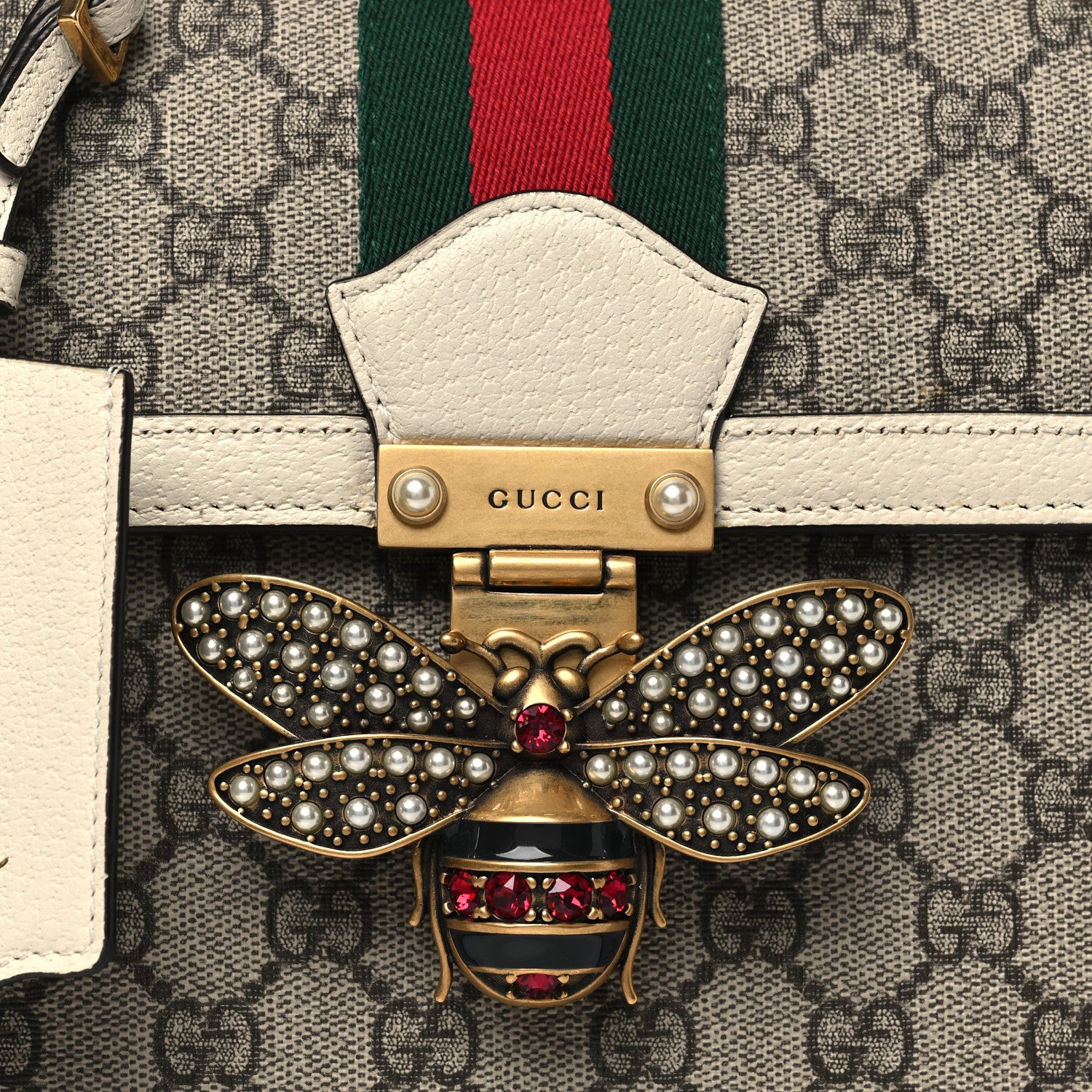 Gucci GG Supreme Monogram Small Queen Margaret Top Handle Bag White 8 of 10