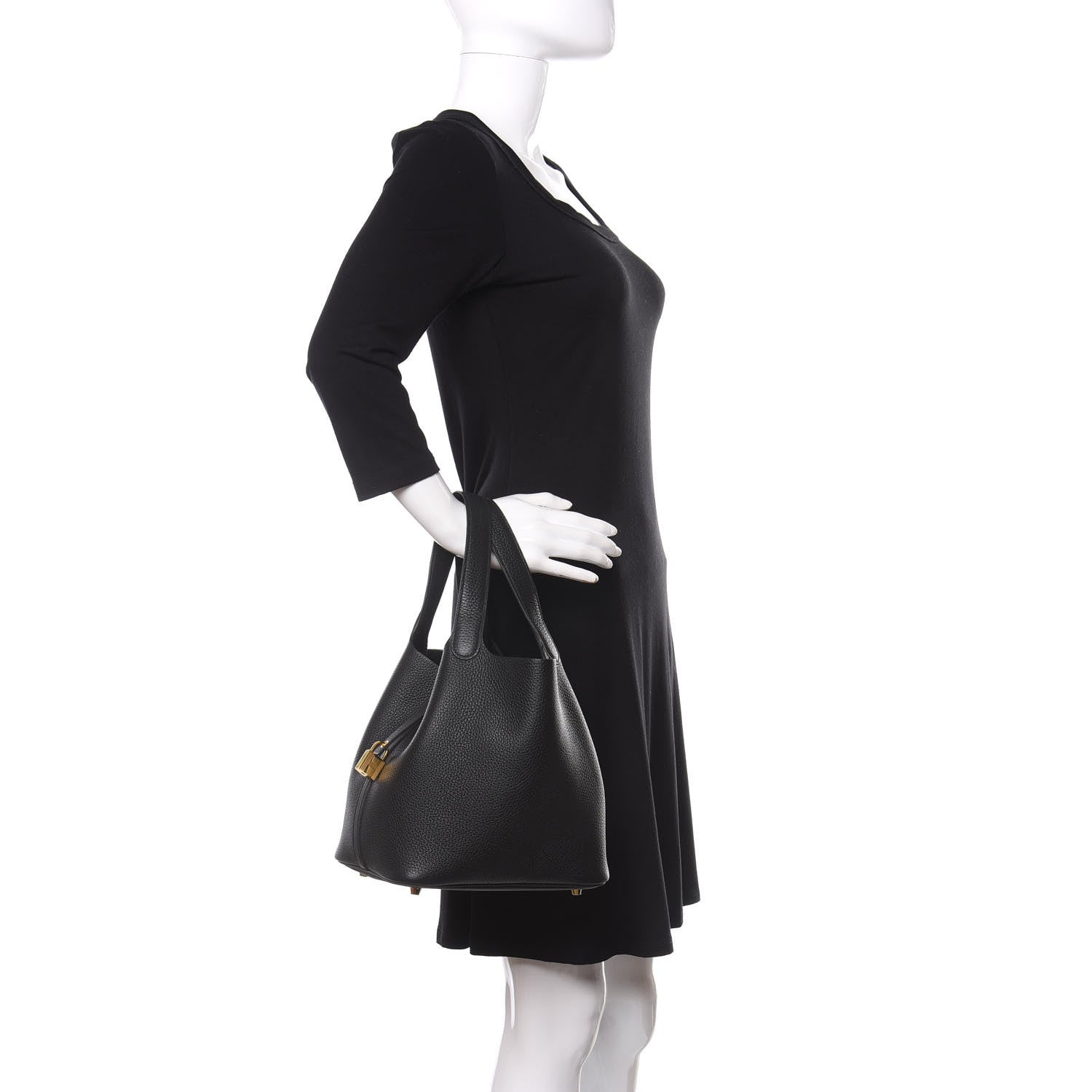 Hermes Taurillon Clemence Picotin Lock 22 MM Black 2 of 10