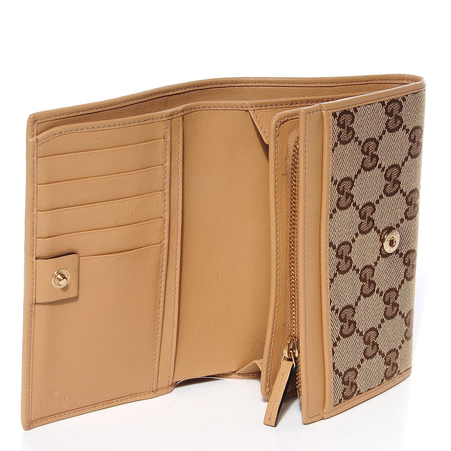 Monogram Two Fold Wallet Beige