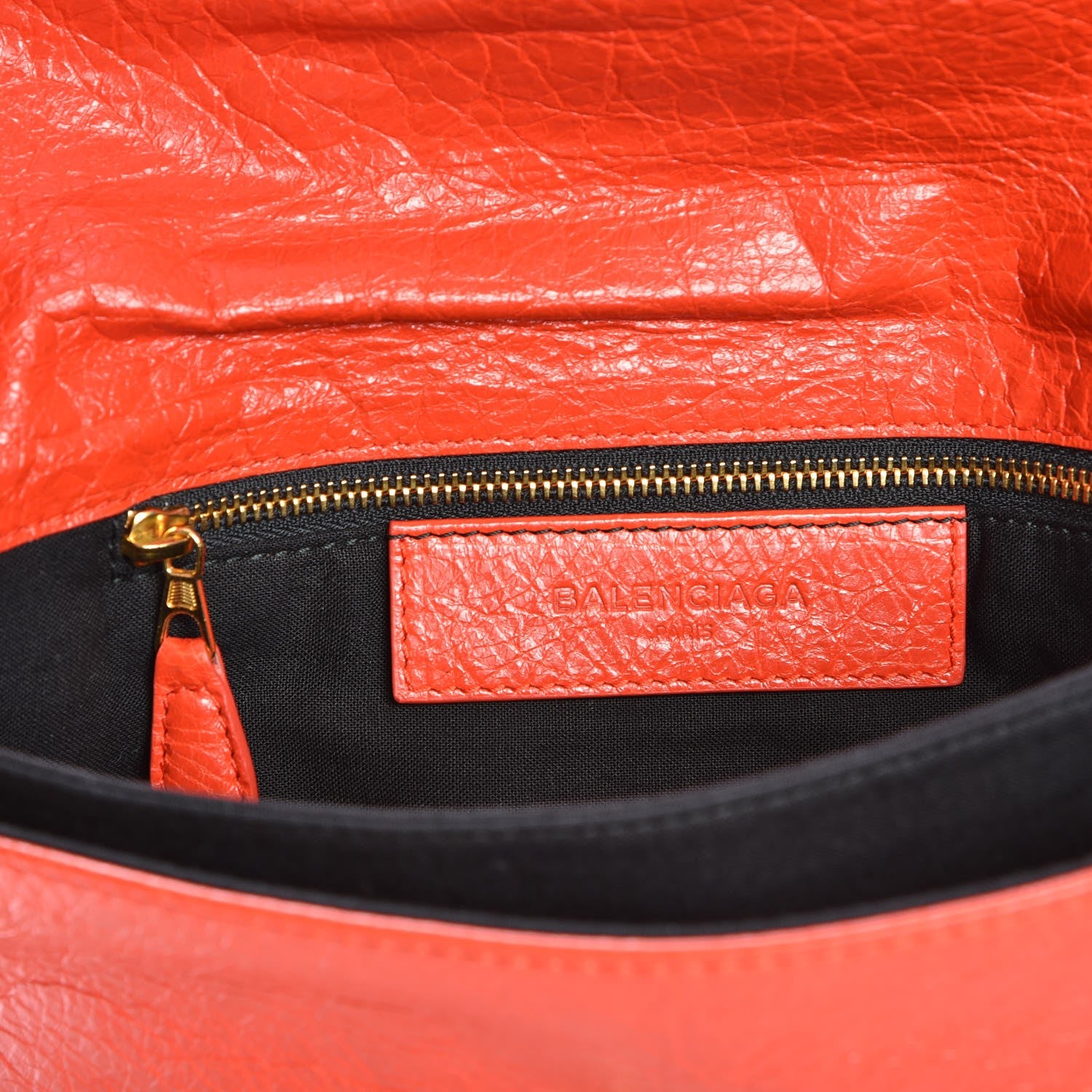 Balenciaga Agneau Giant 12 Gold Hardware Envelope Strap Clutch Rouge Coquelicot 6 of 8