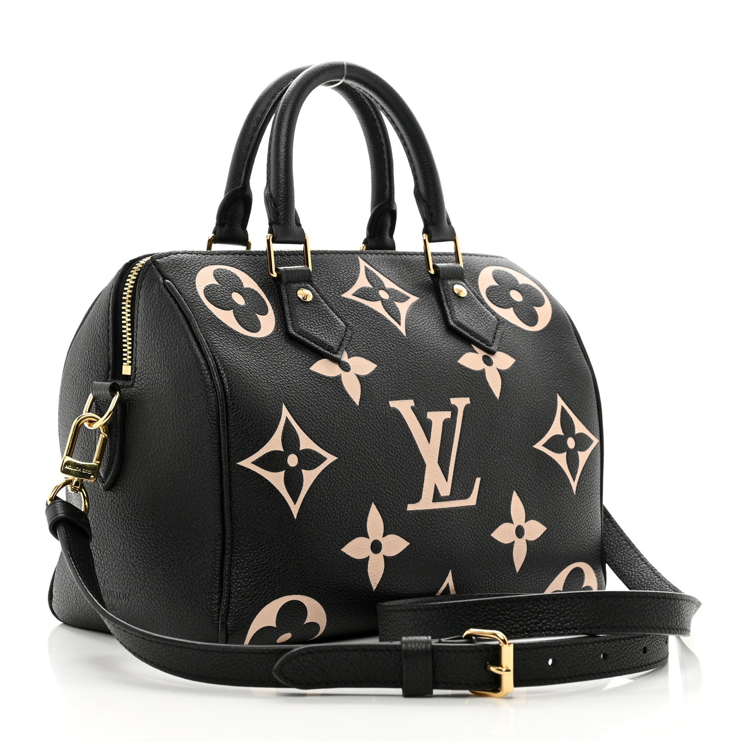 Empreinte Monogram Giant Speedy Bandouliere 25 Black Beige