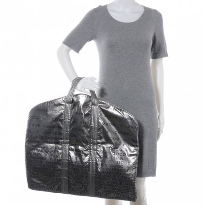 Chanel Metallic Coated Canvas Unlimited Garment Travel Bag Argent Fonce 2 of 7