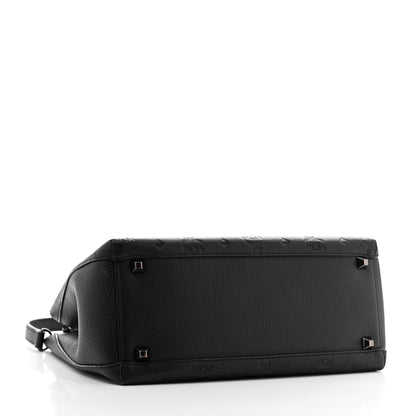 MCM Calfskin Ottomar Monogram Sarah Convertible Hobo Black 4 of 13