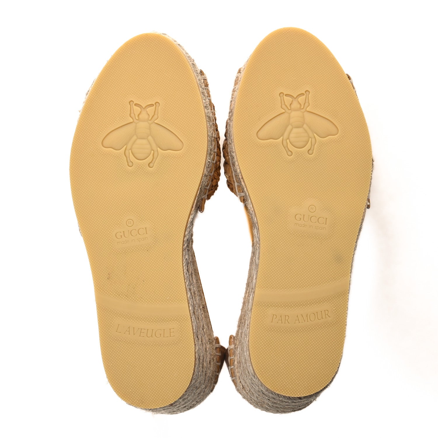 Gucci Raffia Canvas Crystal Interlocking G Espadrilles 37.5 Beige 5 of 8