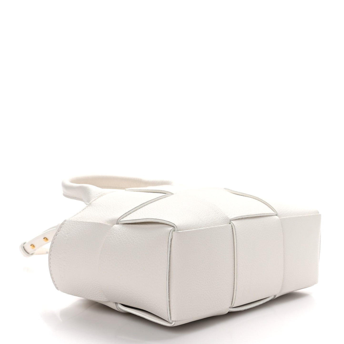 BOTTEGA VENETA Grained Calfskin Intrecciato Candy Arco Tote White