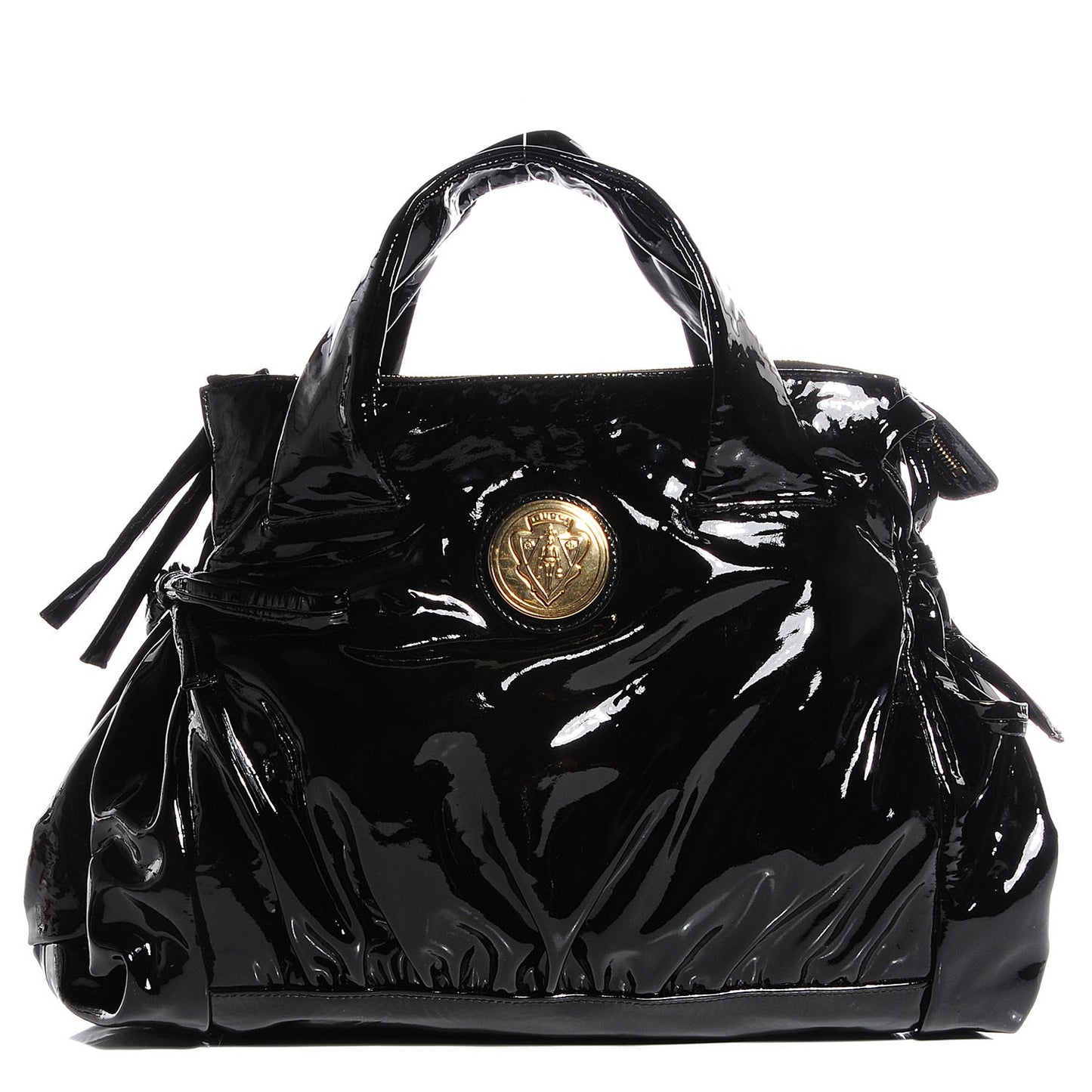 Patent Medium Hysteria Top Handle Bag Black