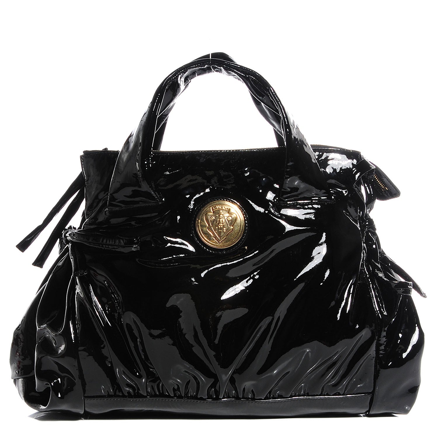 Gucci Patent Medium Hysteria Top Handle Bag Black 1 of 7