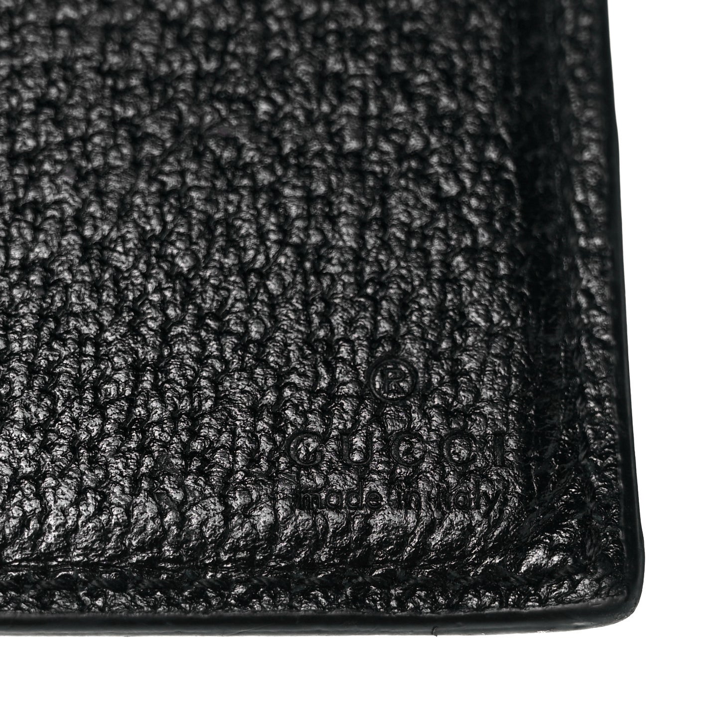 Calfskin Boar Effect GG Marmont Bi-Fold Wallet Black