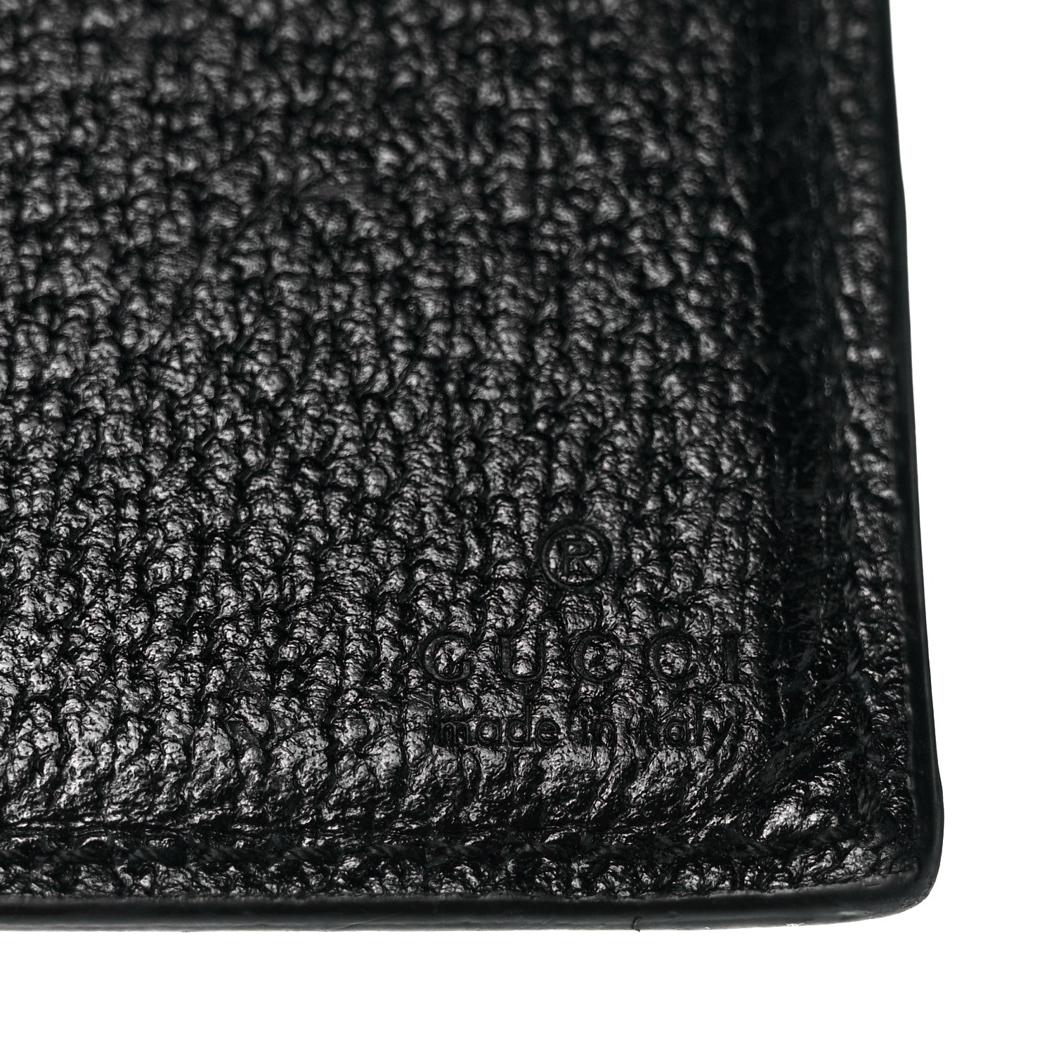Gucci Calfskin Boar Effect GG Marmont Bi-Fold Wallet Black 6 of 8