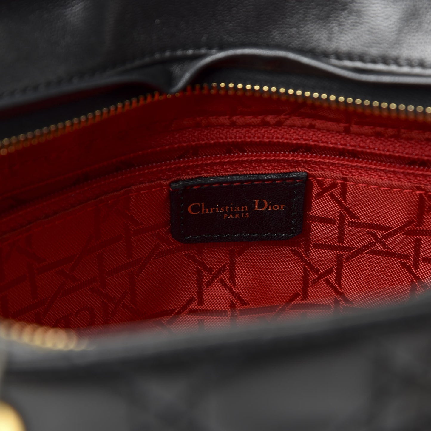 Lambskin Cannage Large Lady Dior Black