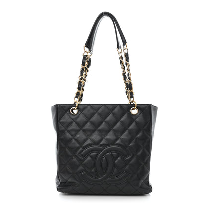 Chanel Caviar Quilted Petit Shopping Tote PST Black 1 of 10