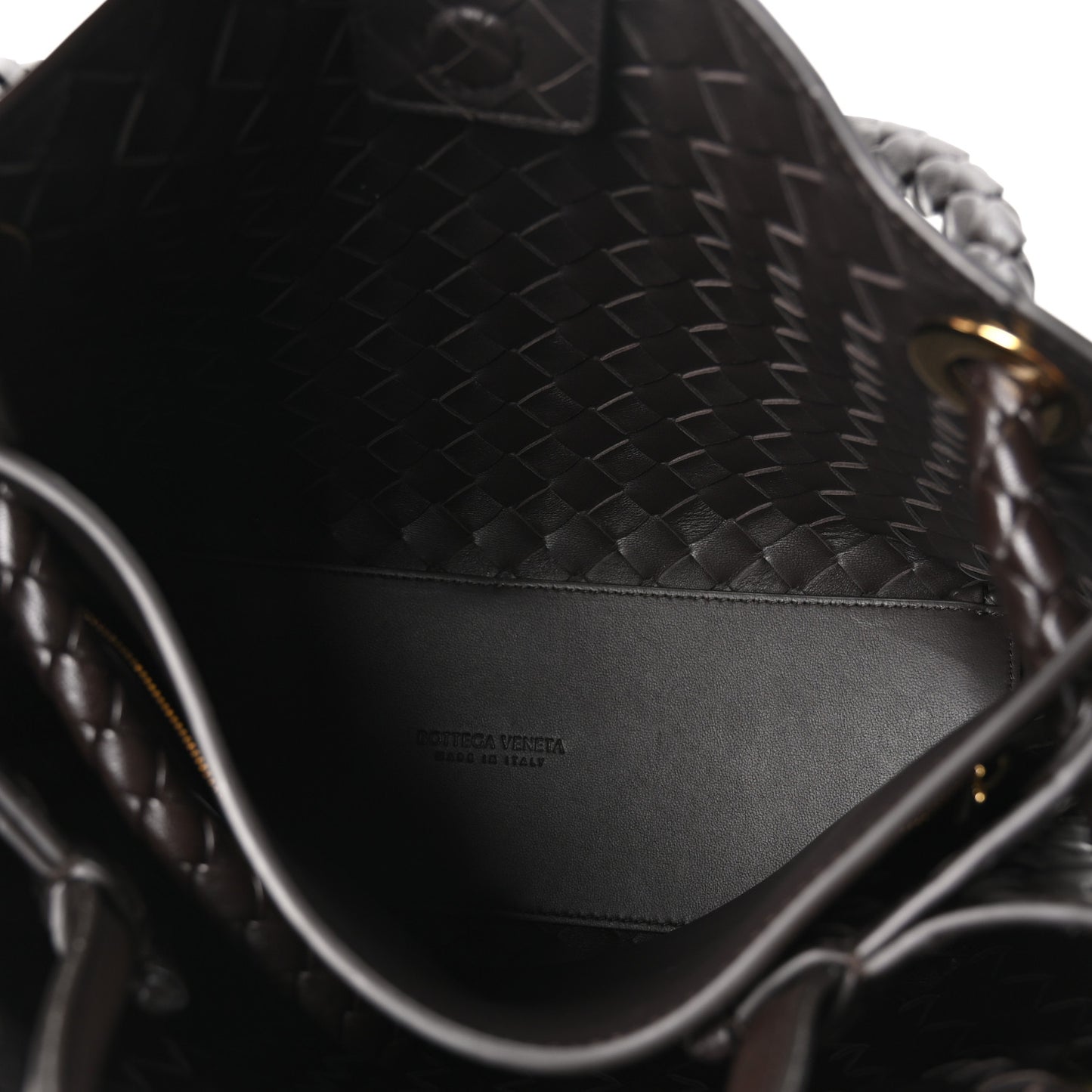 Nappa Intrecciato Medium Andiamo Shoulder Bag Fondant