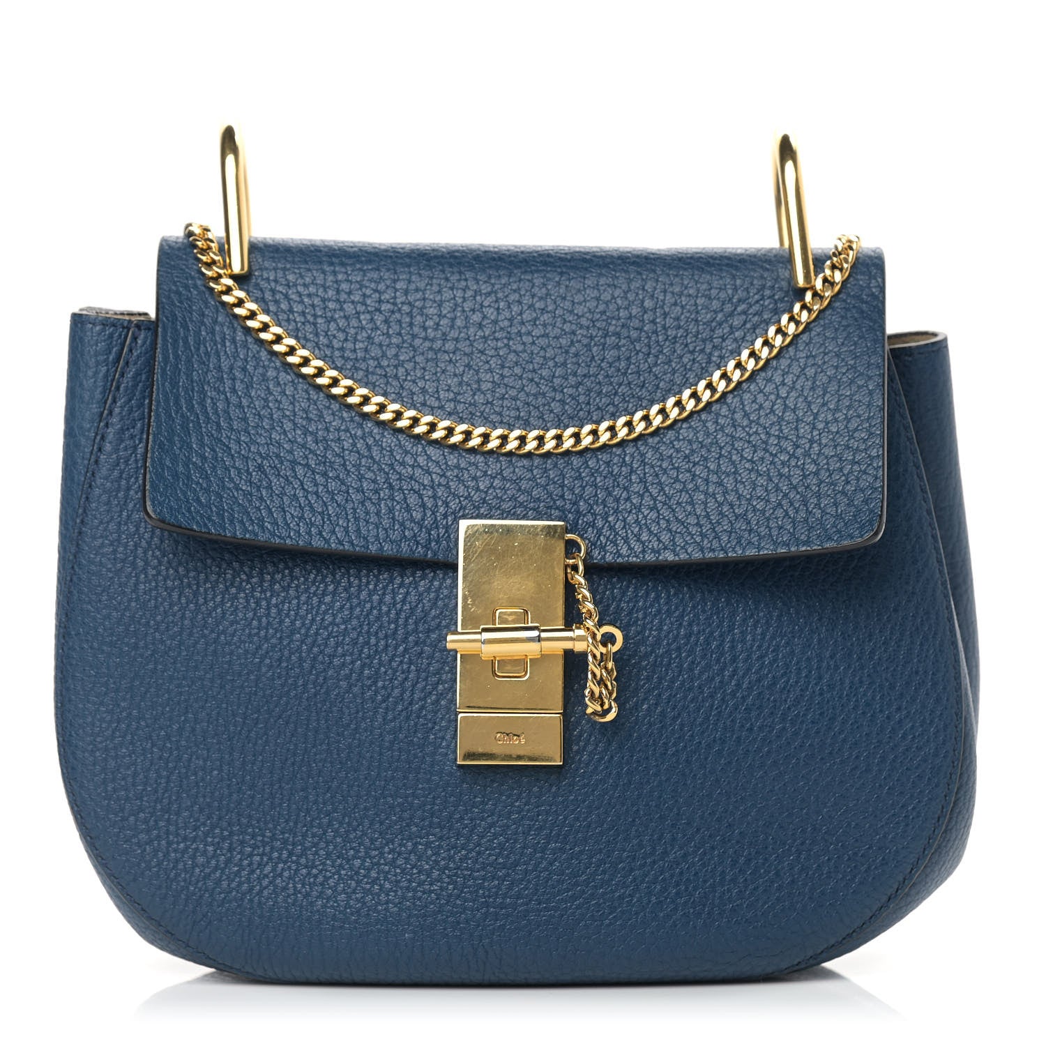 Chloe Grained Lambskin Drew Shoulder Bag Royal Navy 1 of 13