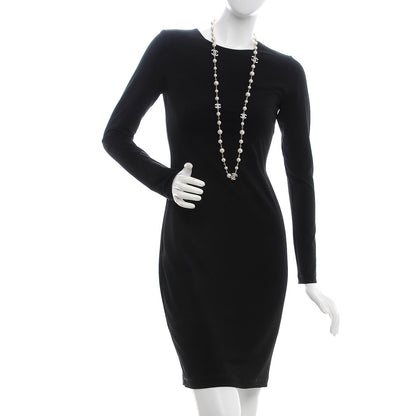 Chanel Crystal Pearl CC Long Necklace Silver 2 of 6