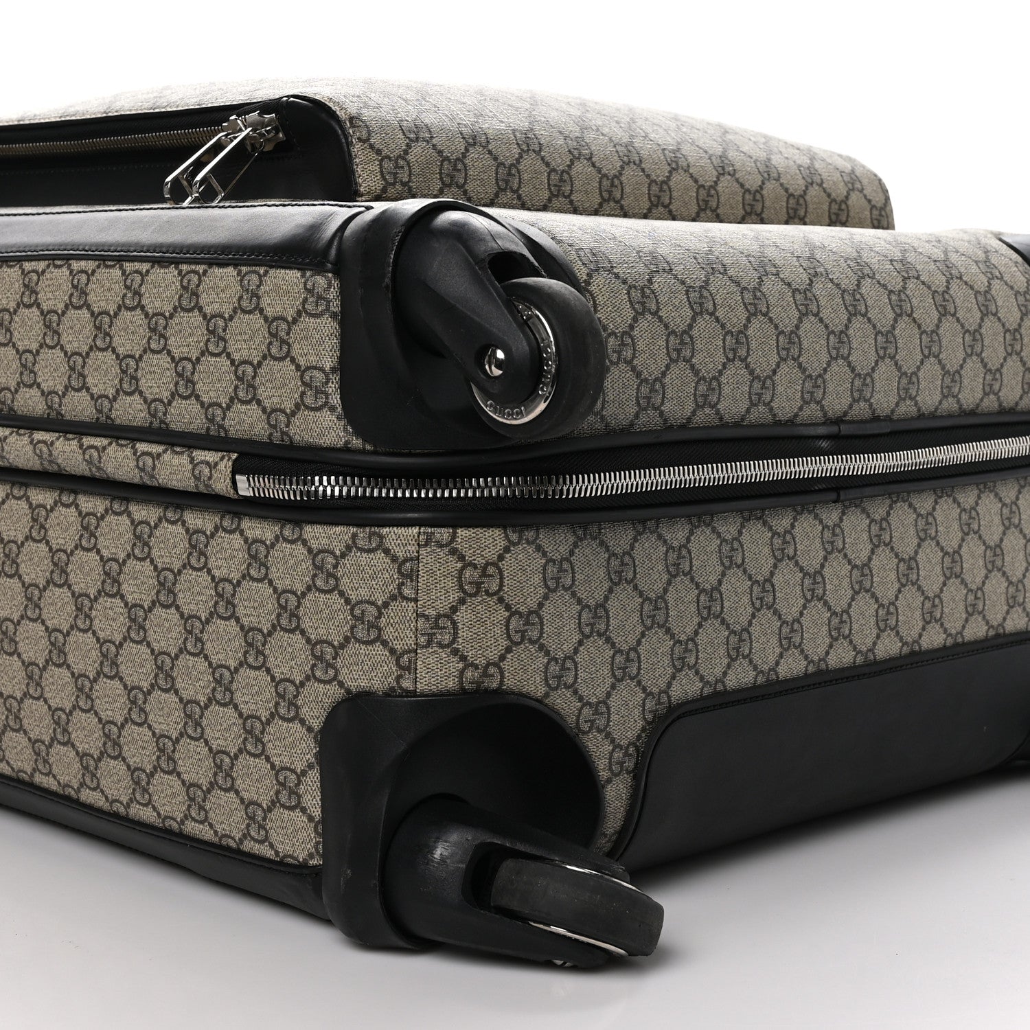 Gucci GG Supreme Monogram Four Wheel Suitcase Black 7 of 12