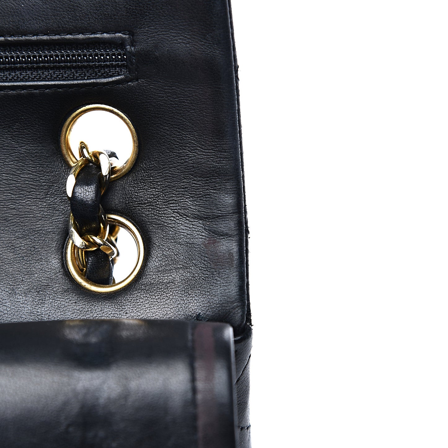 Lambskin Quilted Small Double Flap Black