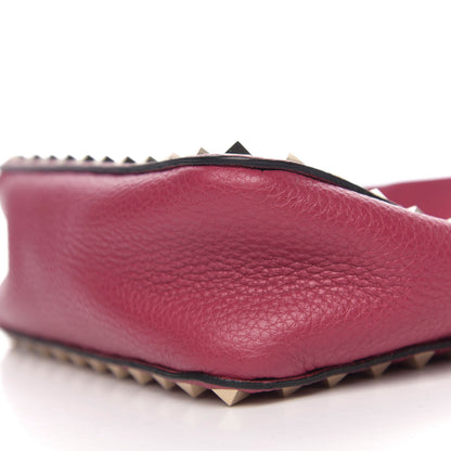 Valentino Garavani Pebbled Calfskin Mini Rockstud Flip-Lock Messenger Bag Raspberry 5 of 8