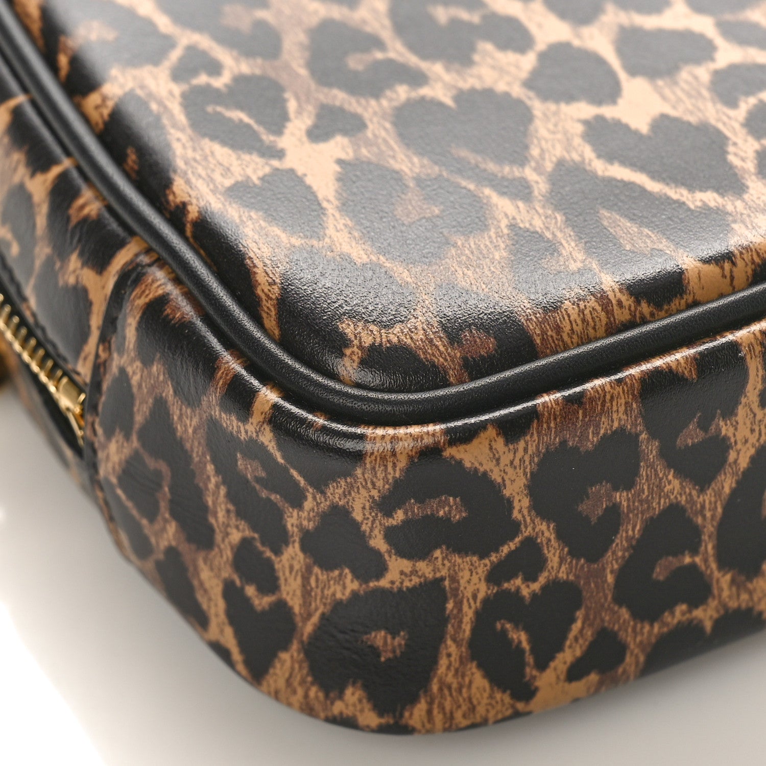 Saint Laurent Calfskin Heart Leopard Print Monogram Mini Lou Camera Bag Toffee 7 of 8