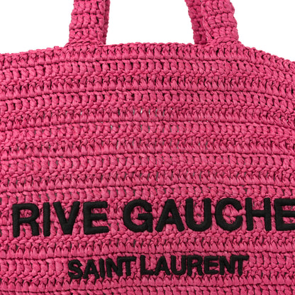 Saint Laurent Raffia Rive Gauche Tote Pink 8 of 10