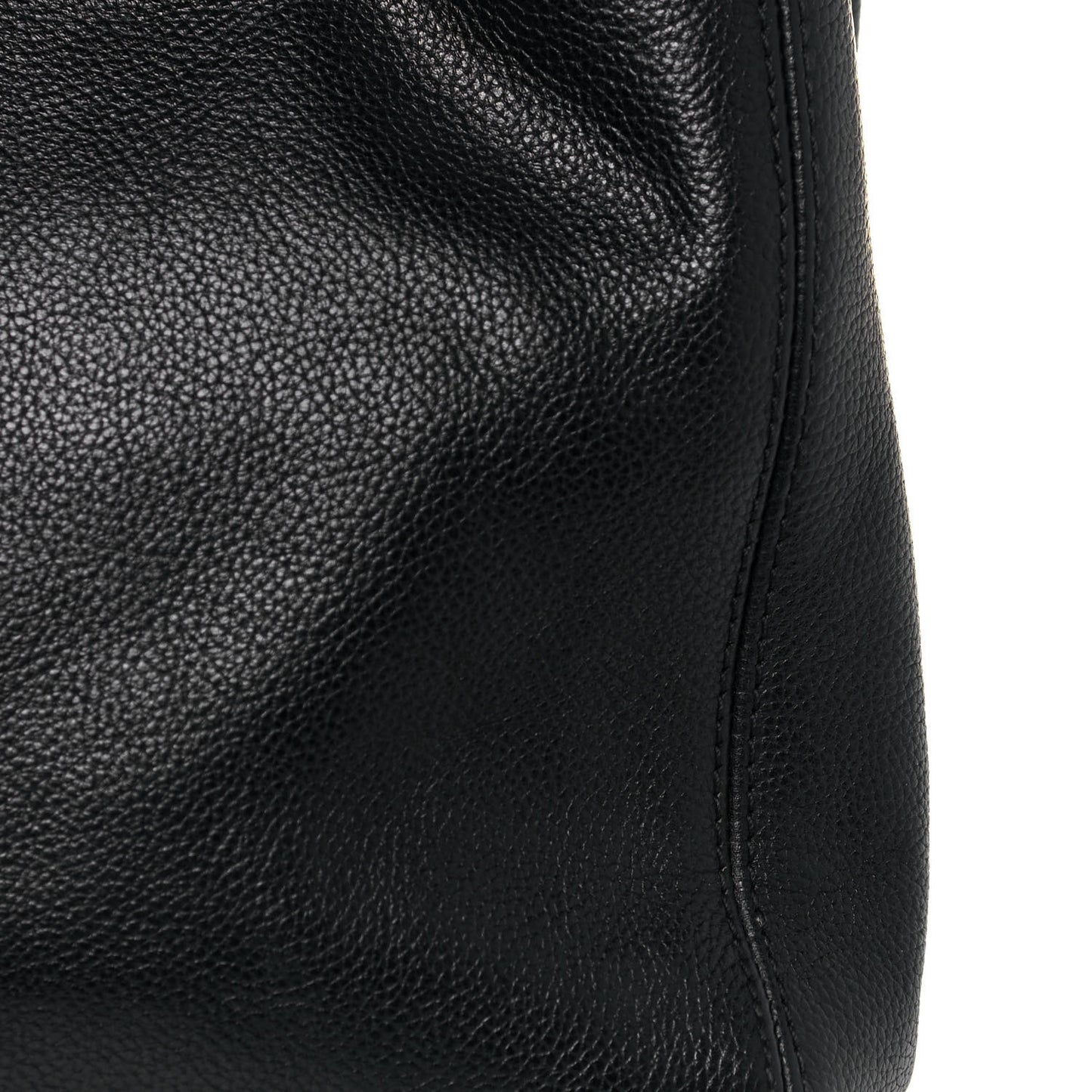 Calfskin Cerf Executive Shopper Tote Black