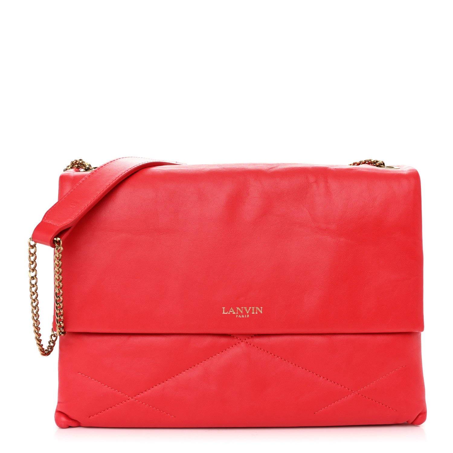 Lanvin Lambskin Quilted Medium Sugar Flap Shoulder Bag Raspberry 1 of 10