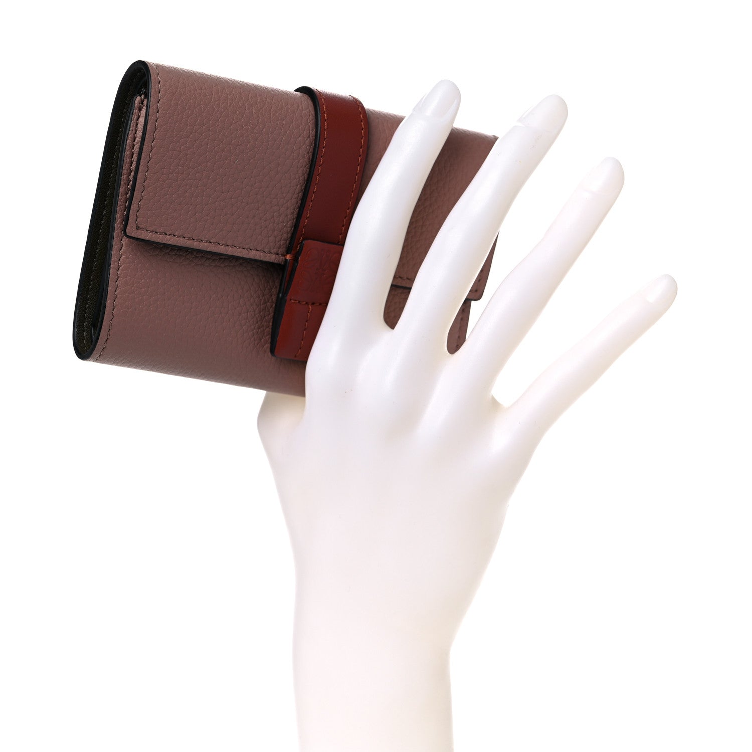 Loewe Grained Calfskin Compact Zip Wallet Dark Blush 2 of 6
