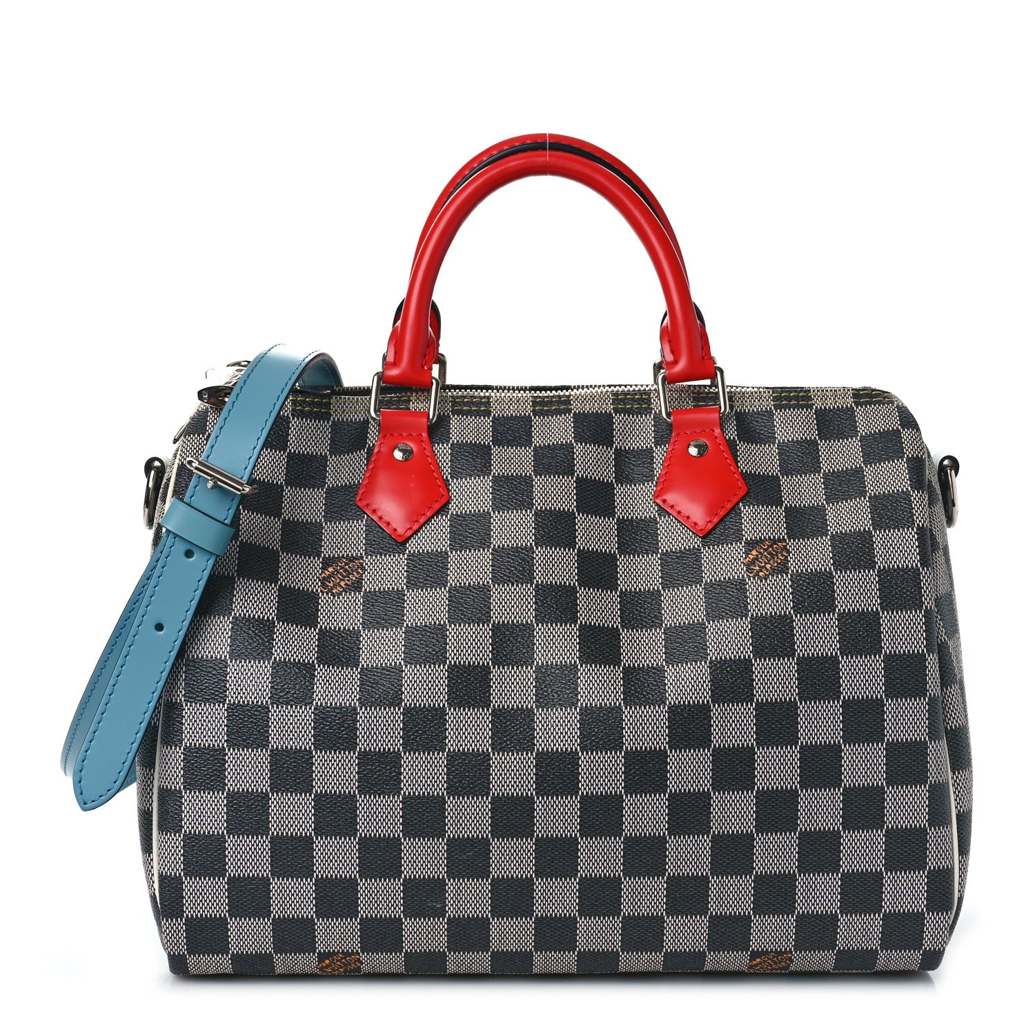 Louis Vuitton Damier Speedy Bandouliere 30 Black White 1 of 8